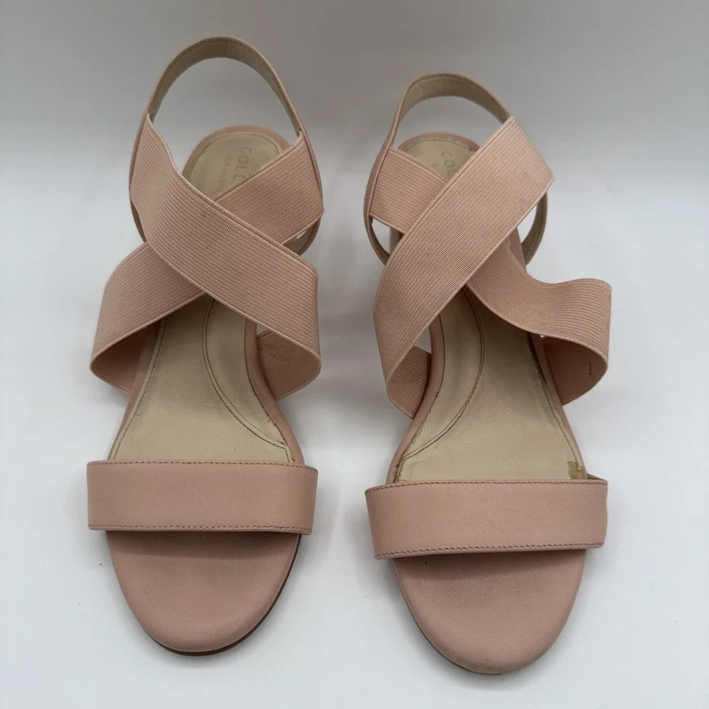 Cole Haan Aniston Elastic Sandal Mahogany Rose Leather 6.5‎  2.75
